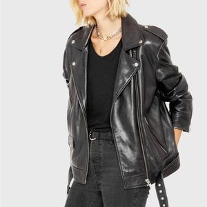 Rebecca Minkoff Women's Black Faux Leather Moto Jacket Size XL NWT
